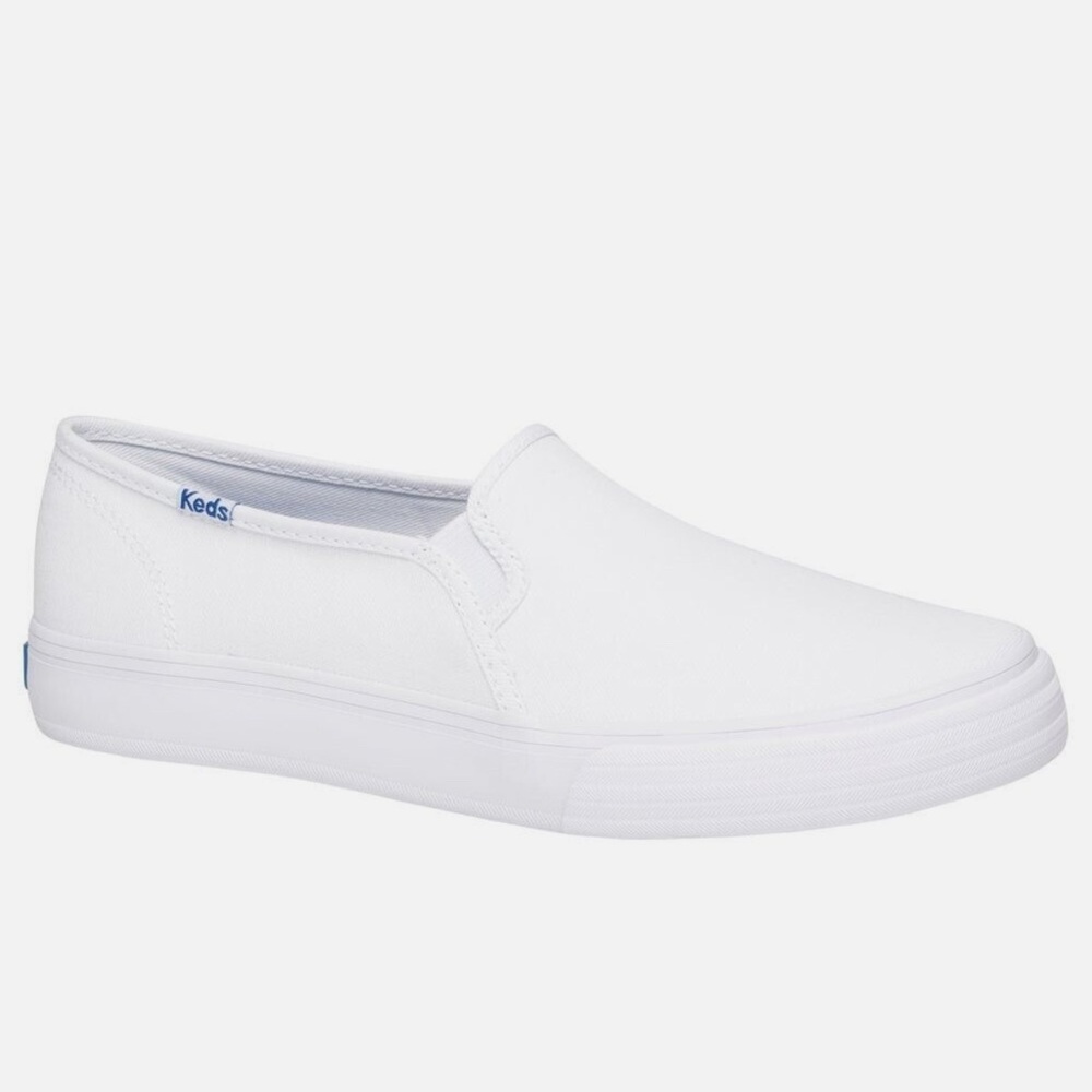 Keds White Canvas Slip-Ons
